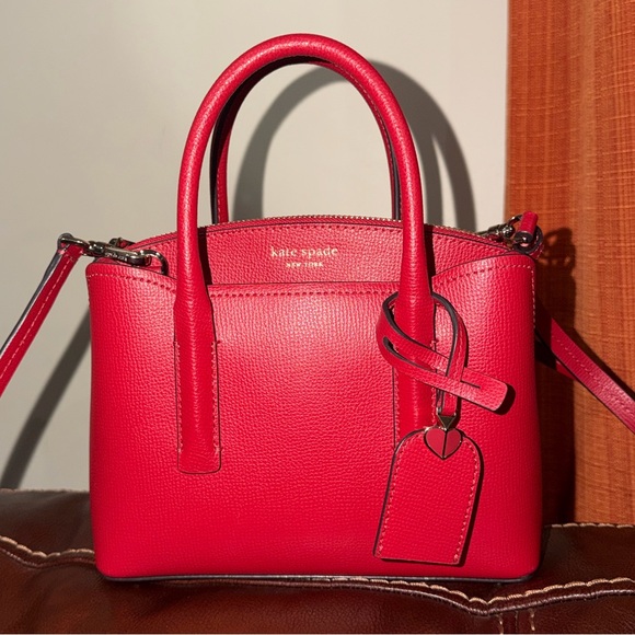 ‼️Kate Spade Margaux Red Leather Mini Satchel Crossbody Bag - Picture 6 of 13